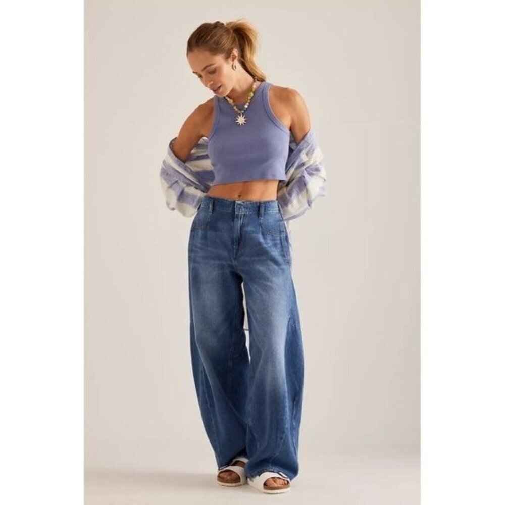 NWT Size 31P- Pilcro 100% Cotton High Rise Barrel Jeans (NWT US$ 148)